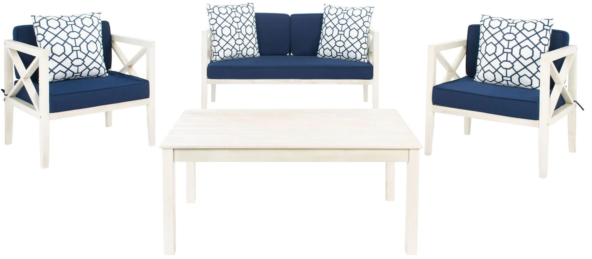 Indria 4-pc. Patio Set in Pacific Blue by Safavieh