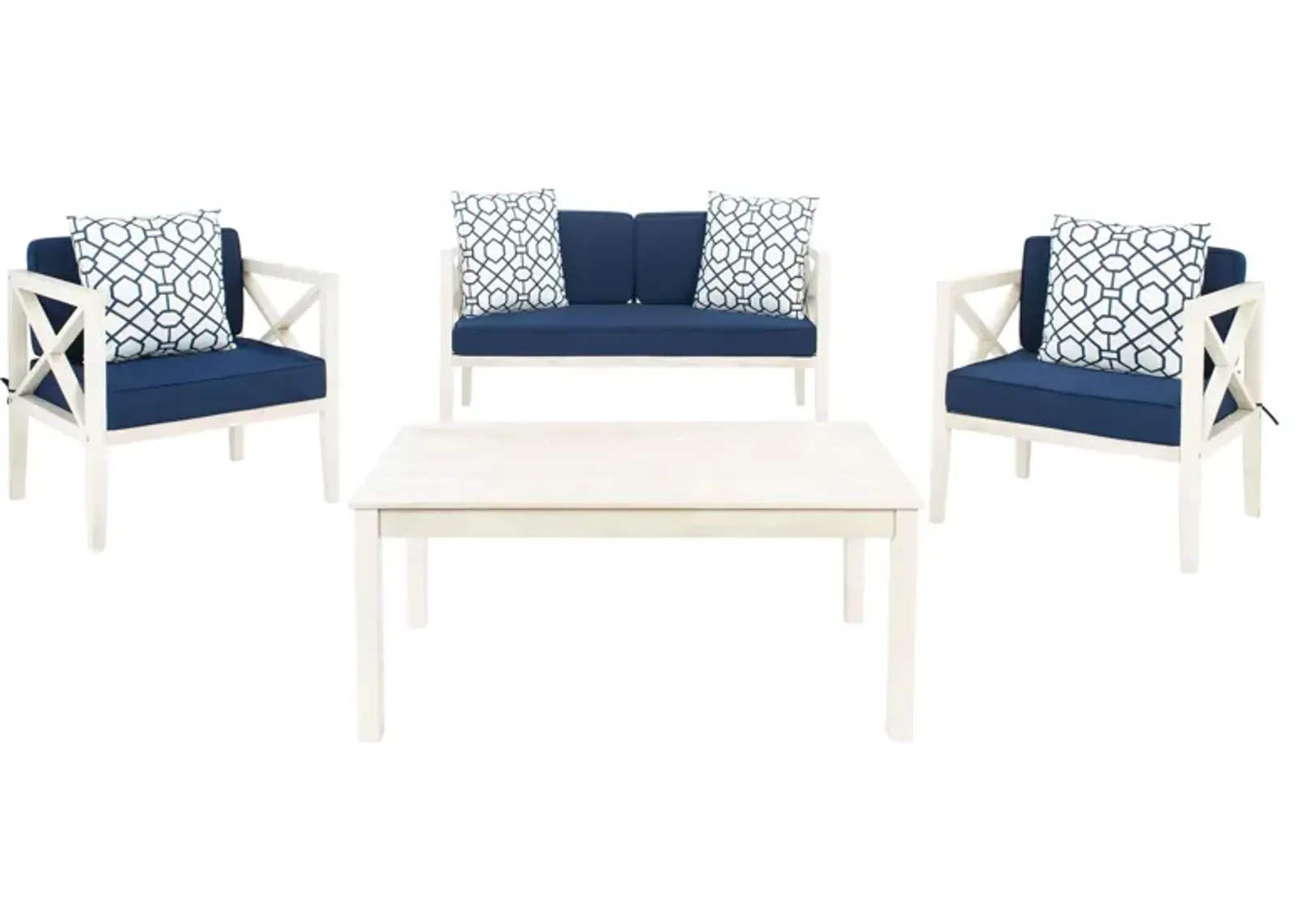 Indria 4-pc. Patio Set in Pacific Blue by Safavieh