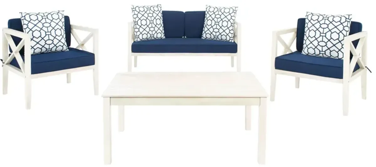 Indria 4-pc. Patio Set in Pacific Blue by Safavieh