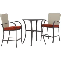Tianna Outdoor Counter Table with 2 Chairs Set in Dark Brown by Ashley Furniture