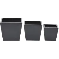 Ivy Collection Greenhouse Planter Set of 3 in Black by UMA Enterprises