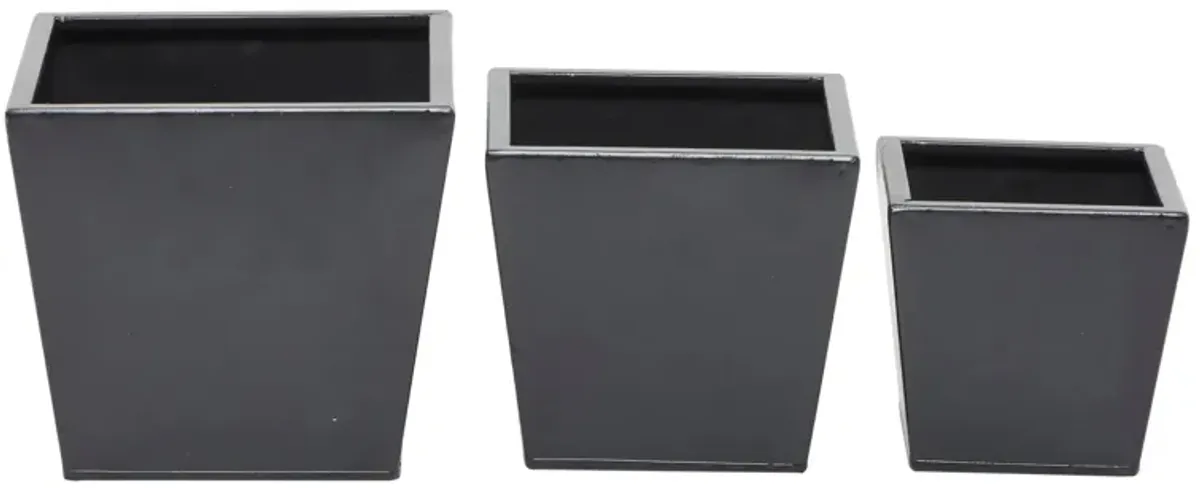 Ivy Collection Greenhouse Planter Set of 3 in Black by UMA Enterprises