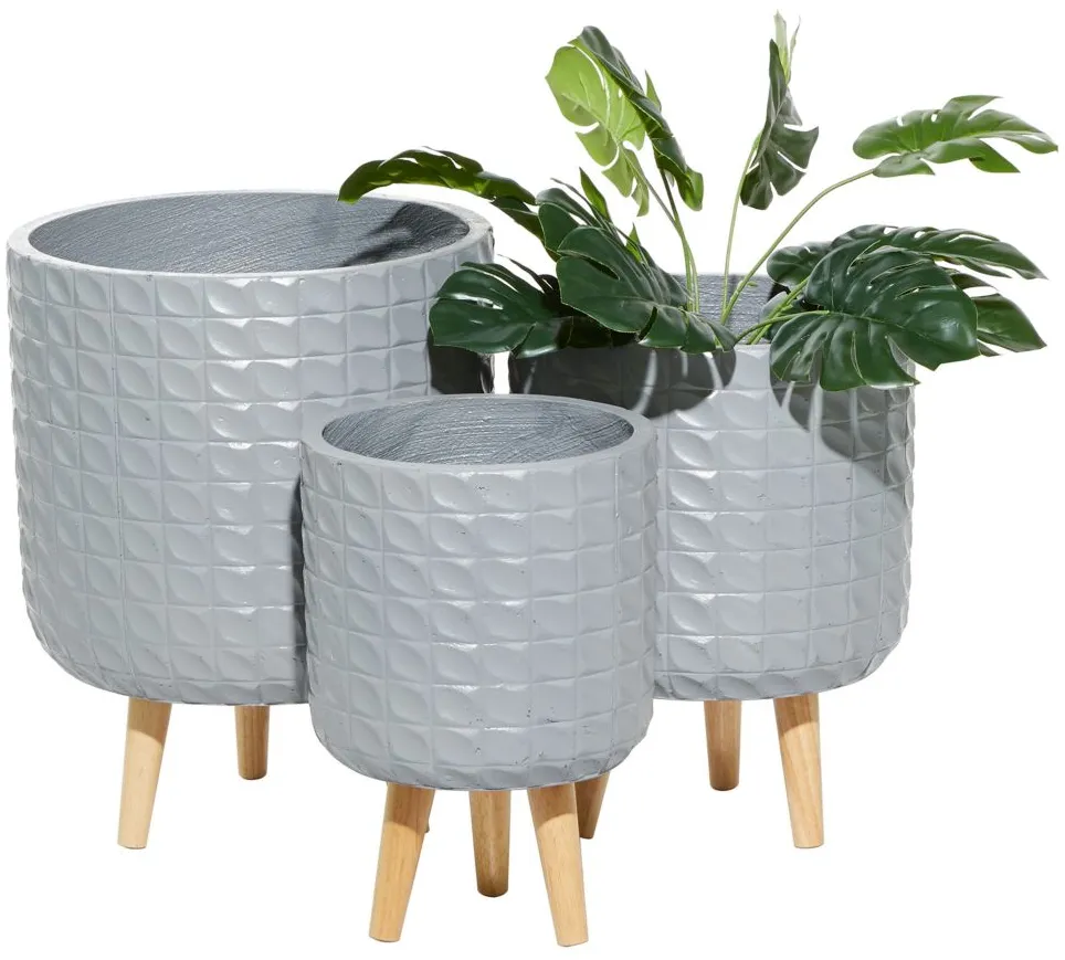 CosmoLiving Threaderella Planter - Set of 3 in Gray by UMA Enterprises