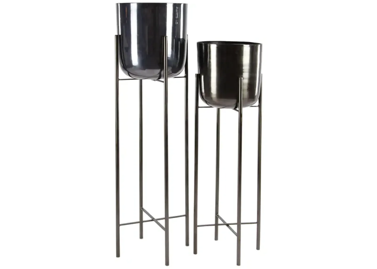 CosmoLiving Stiletto Planter Set of 2 in Black by UMA Enterprises