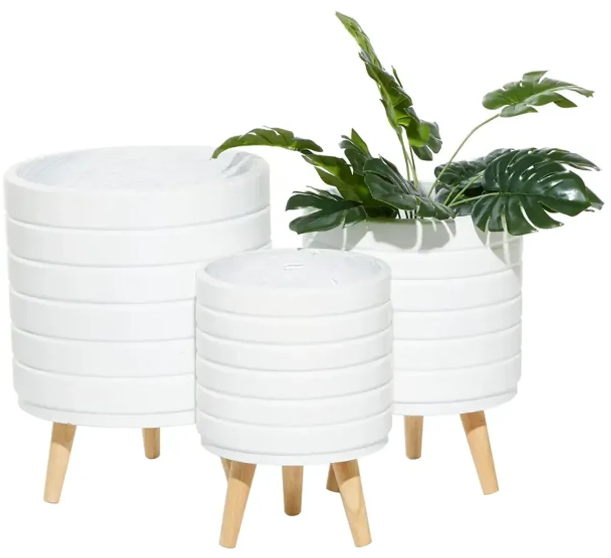 CosmoLiving Youme Planter Set of 3 in White by UMA Enterprises