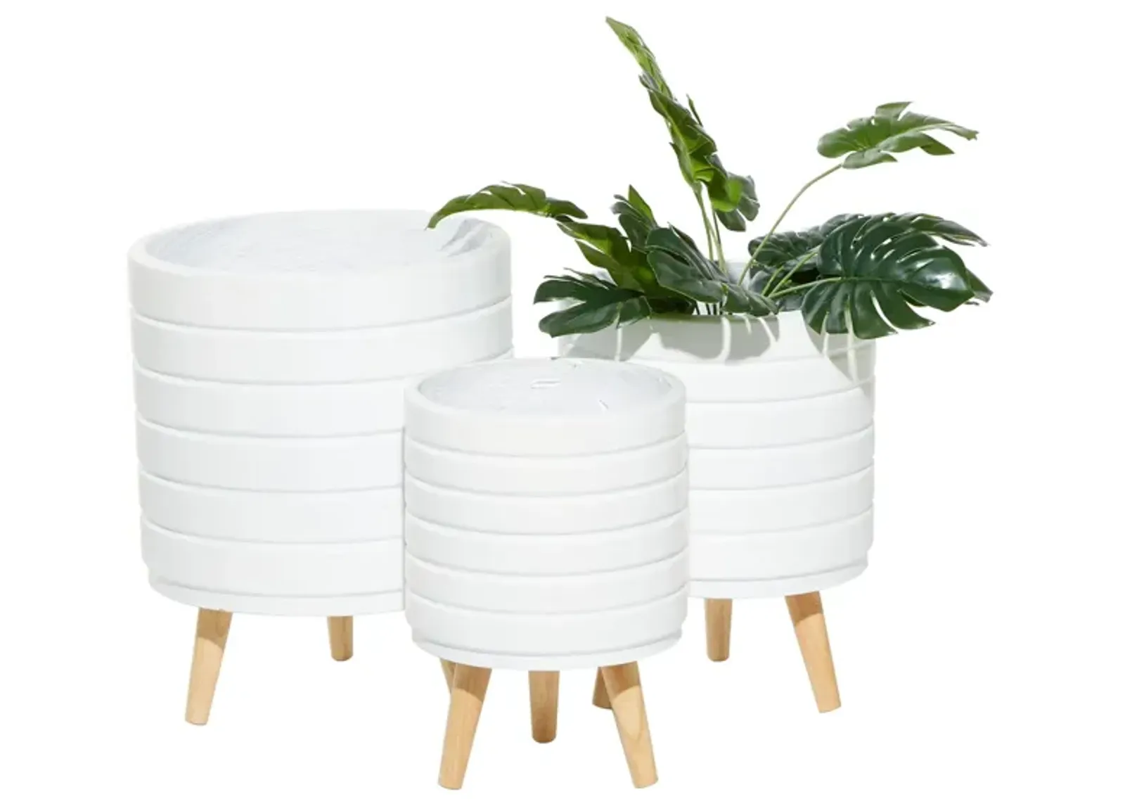 CosmoLiving Youme Planter Set of 3 in White by UMA Enterprises