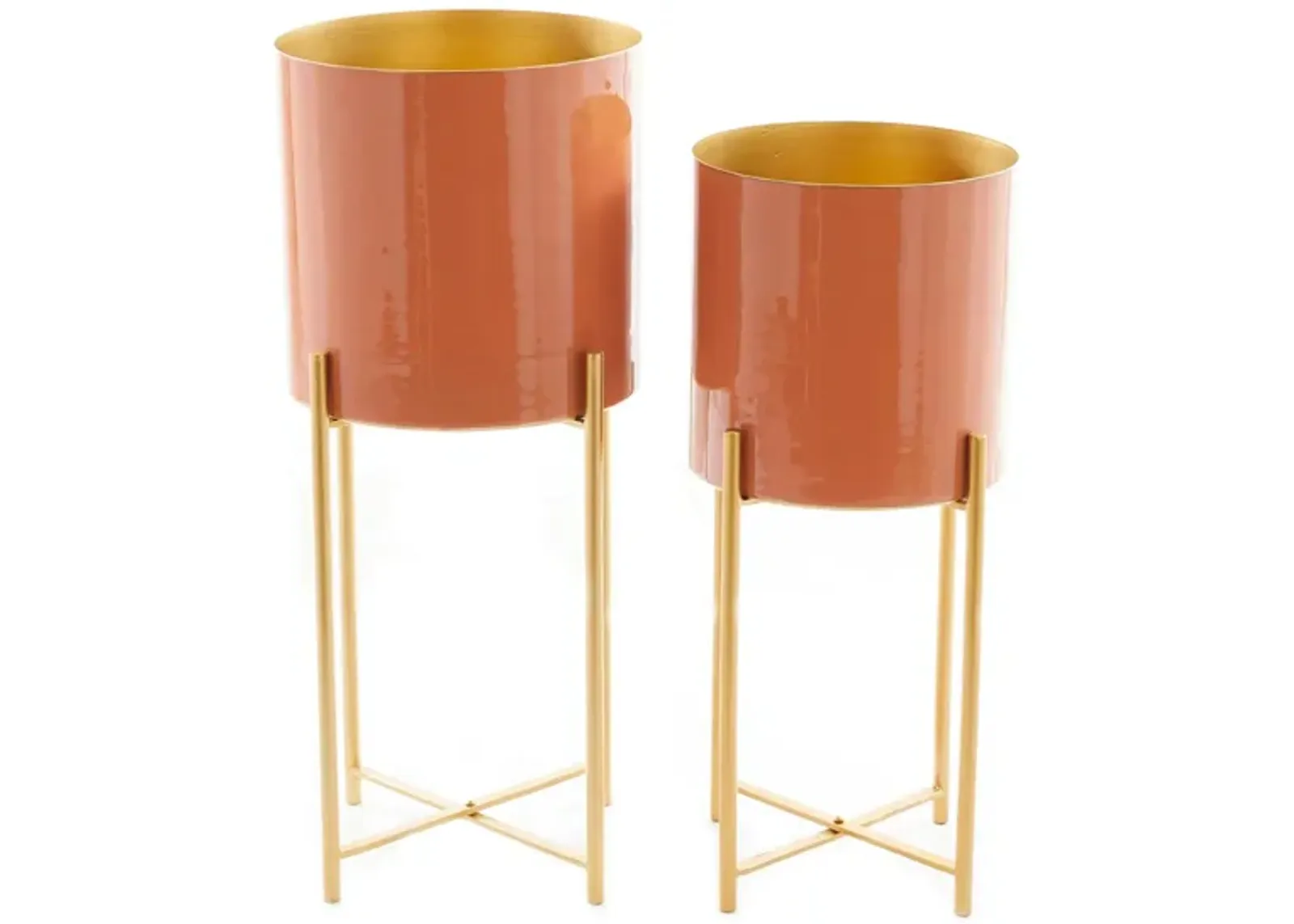 CosmoLiving Operetta Planter Set of 2 in Orange by UMA Enterprises