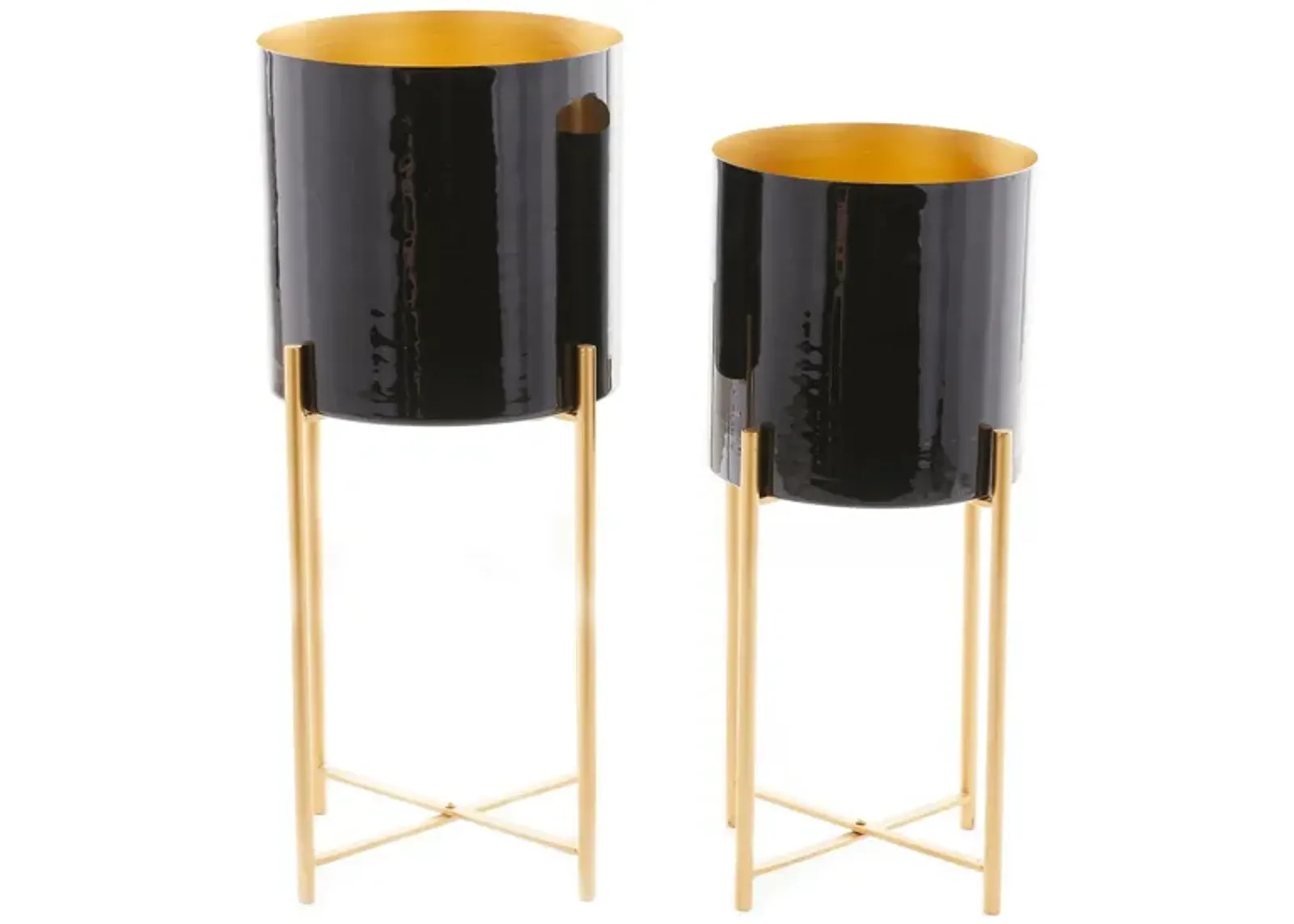 CosmoLiving Operetta Planter Set of 2 in Black by UMA Enterprises