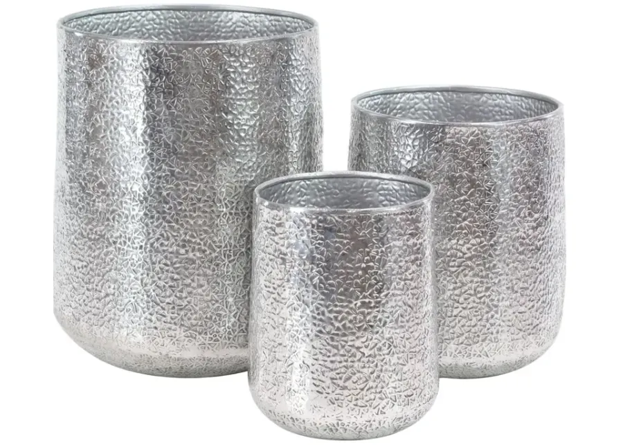 Ivy Collection Selwyn Planter Set of 3 in Silver by UMA Enterprises