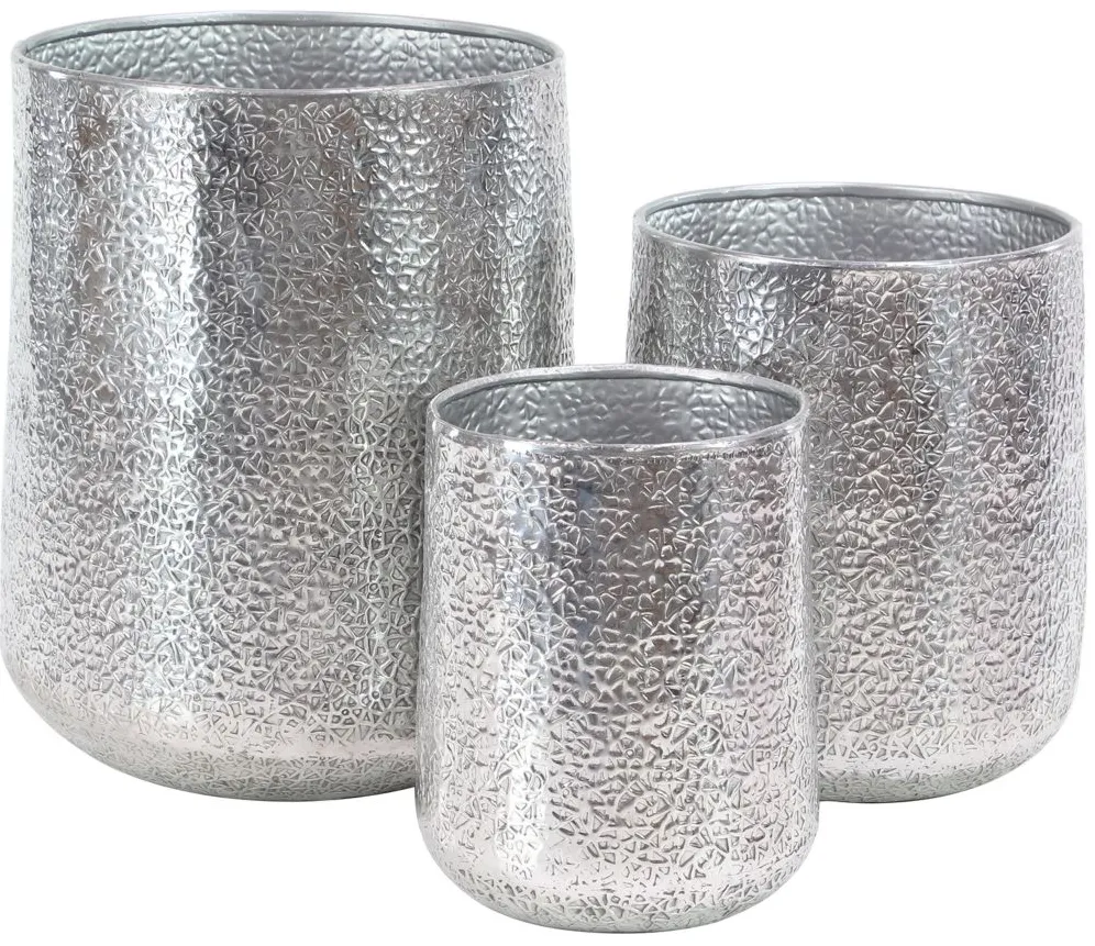 Ivy Collection Selwyn Planter Set of 3 in Silver by UMA Enterprises