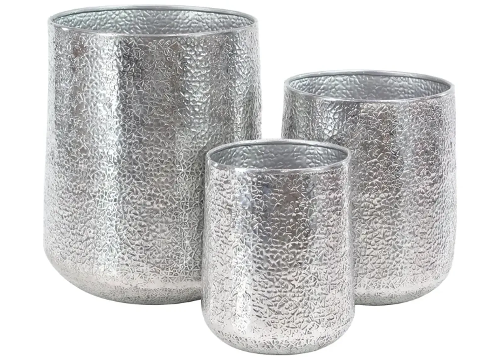 Ivy Collection Selwyn Planter Set of 3 in Silver by UMA Enterprises