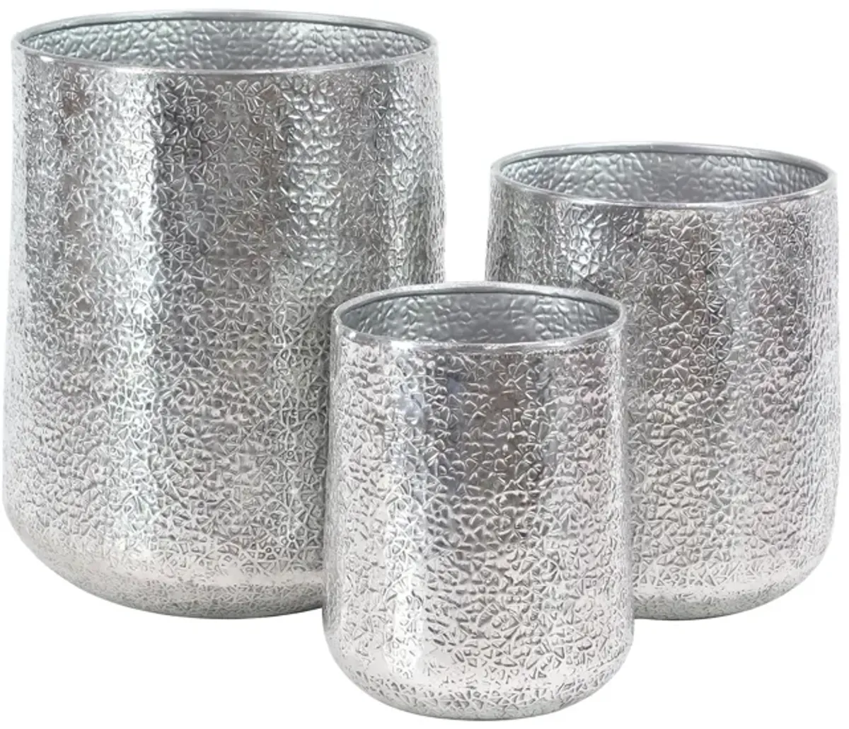 Ivy Collection Selwyn Planter Set of 3 in Silver by UMA Enterprises