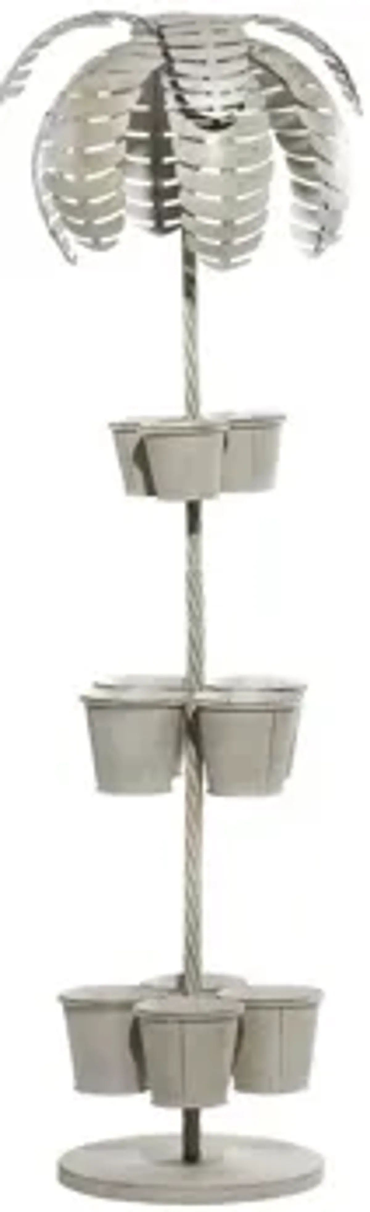 Ivy Collection Gray Metal Planter