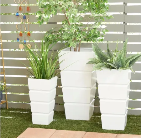 Ivy Collection White Metal Planter Set of 3 in White by UMA Enterprises