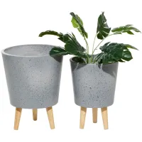Ivy Collection Sheik Planter Set of 2 in Gray by UMA Enterprises