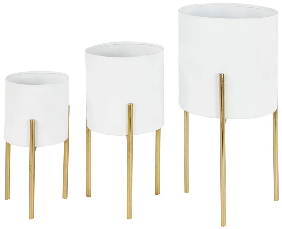 Ivy Collection Spritzy Planter Set of 3 in White by UMA Enterprises
