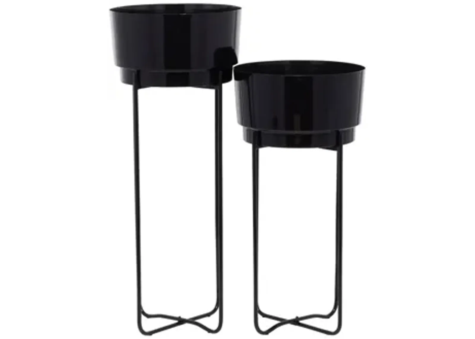 CosmoLiving Ivy Planter Set of 2 in Black by UMA Enterprises