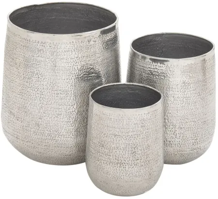 Ivy Collection Naturalistas Planter Set of 3 in Silver by UMA Enterprises
