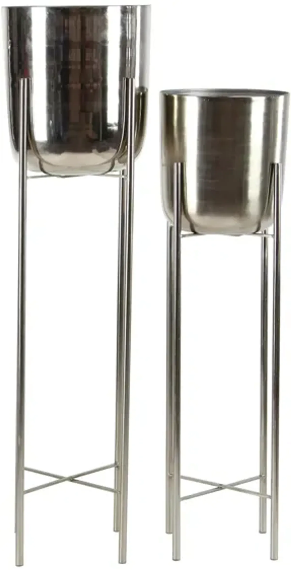 CosmoLiving Stiletto Planter Set of 2 in Silver by UMA Enterprises