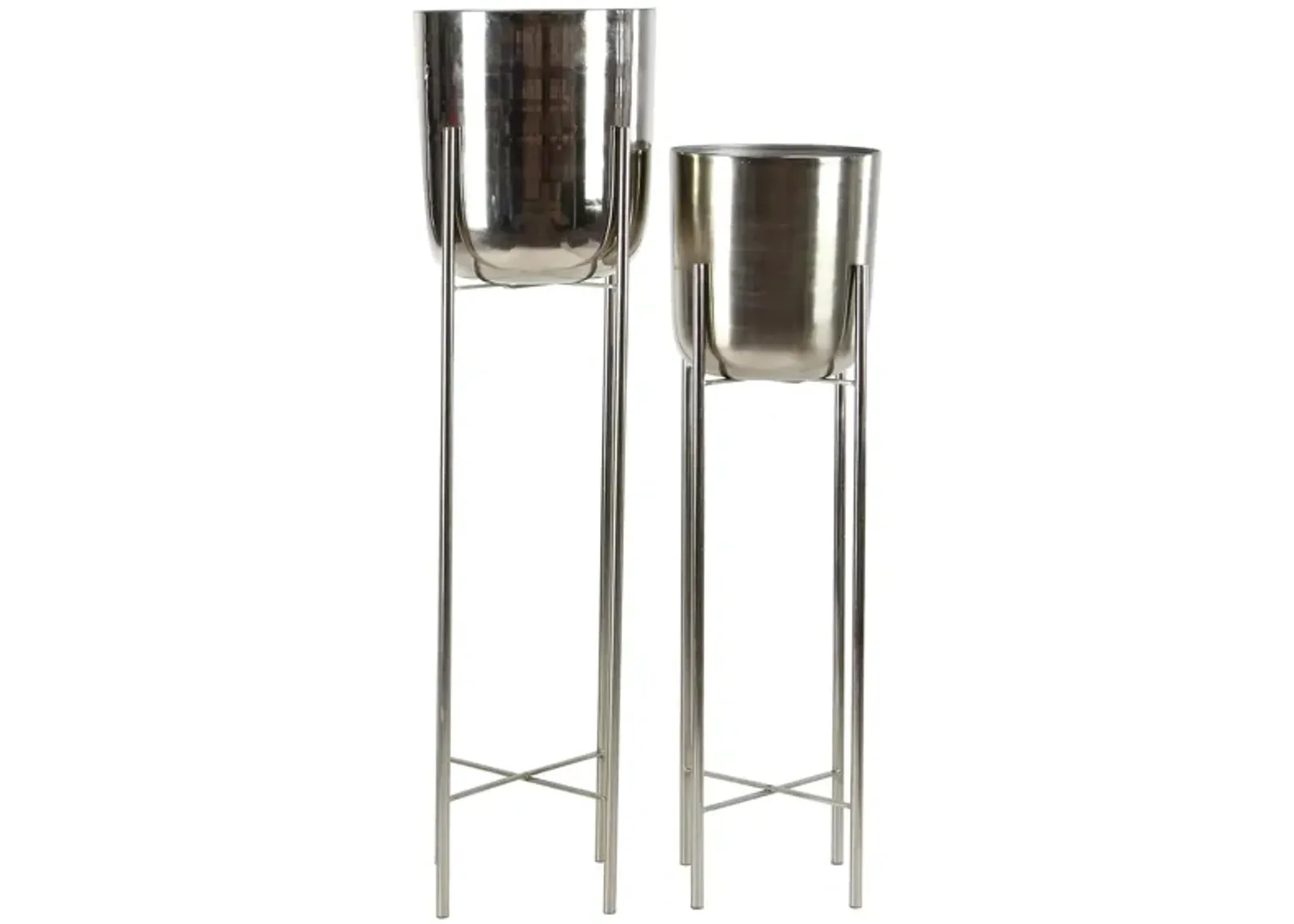 CosmoLiving Stiletto Planter Set of 2 in Silver by UMA Enterprises