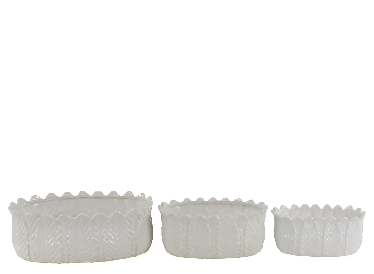 Ivy Collection Resinsoul Planter - Set of 3 in White by UMA Enterprises