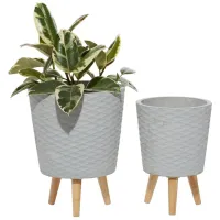 Ivy Collection Galeras Planter - Set of 2 in Gray by UMA Enterprises
