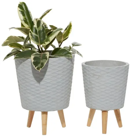 Ivy Collection Galeras Planter - Set of 2 in Gray by UMA Enterprises