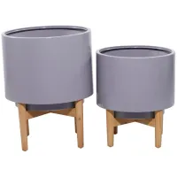 Ivy Collection Jamesville Planter Set of 2 in Gray by UMA Enterprises
