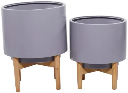 Ivy Collection Jamesville Planter Set of 2 in Gray by UMA Enterprises