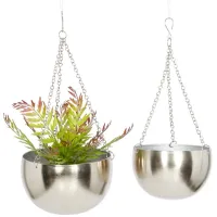 Ivy Collection Student Lounge Planter Set of 2 in Silver by UMA Enterprises