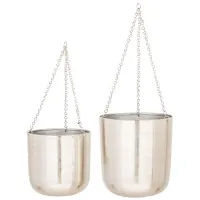 CosmoLiving Louisville Planter Set of 2 in Silver by UMA Enterprises
