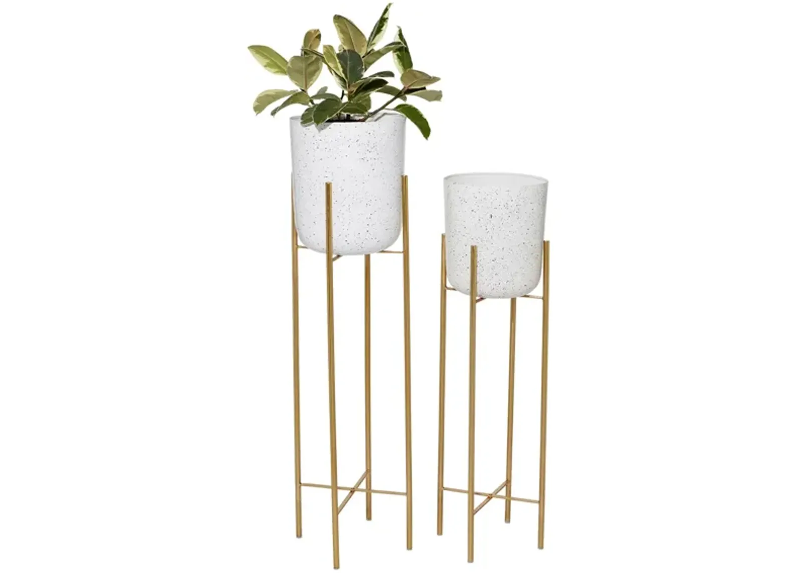 Ivy Collection Gold Metal Planter Set of 2 in Gold by UMA Enterprises