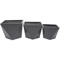 Ivy Collection Jemstar Planter Set of 3 in Gray by UMA Enterprises