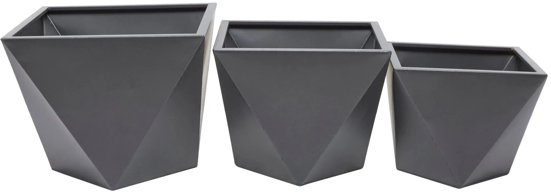 Ivy Collection Jemstar Planter Set of 3 in Gray by UMA Enterprises