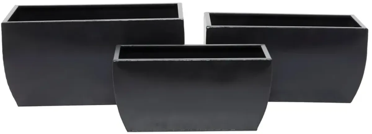 Ivy Collection Watseka Planter Set of 3 in Black by UMA Enterprises