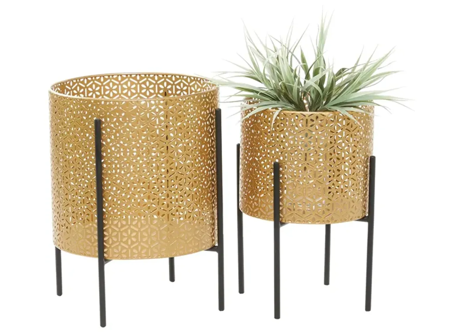 CosmoLiving Chromatics Planter Set of 2 in Gold by UMA Enterprises