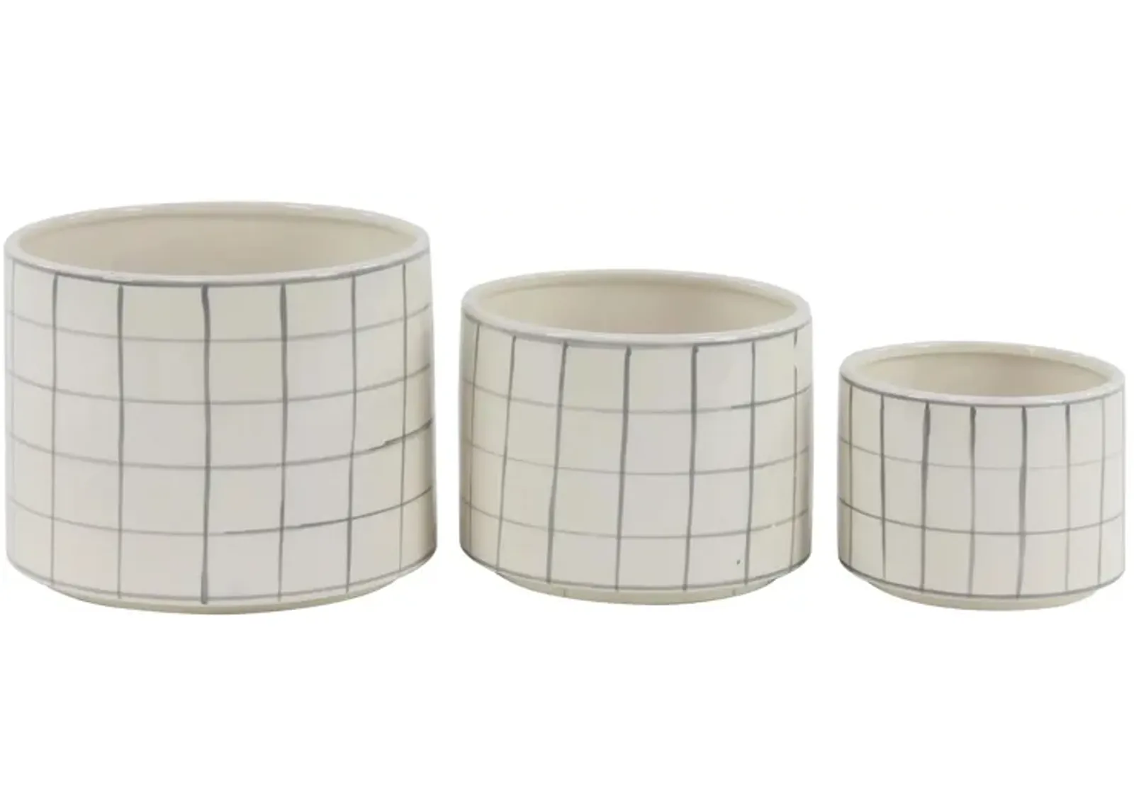 Ivy Collection Buonarroti Planter Set of 3 in White by UMA Enterprises