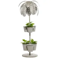 Ivy Collection Gray Metal Planter in Gray by UMA Enterprises