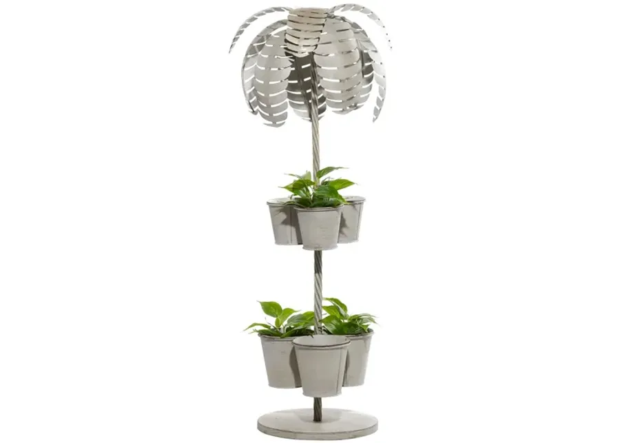 Ivy Collection Gray Metal Planter in Gray by UMA Enterprises