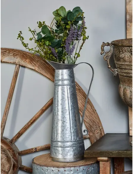 Ivy Collection Silver Metal Planter in Silver by UMA Enterprises