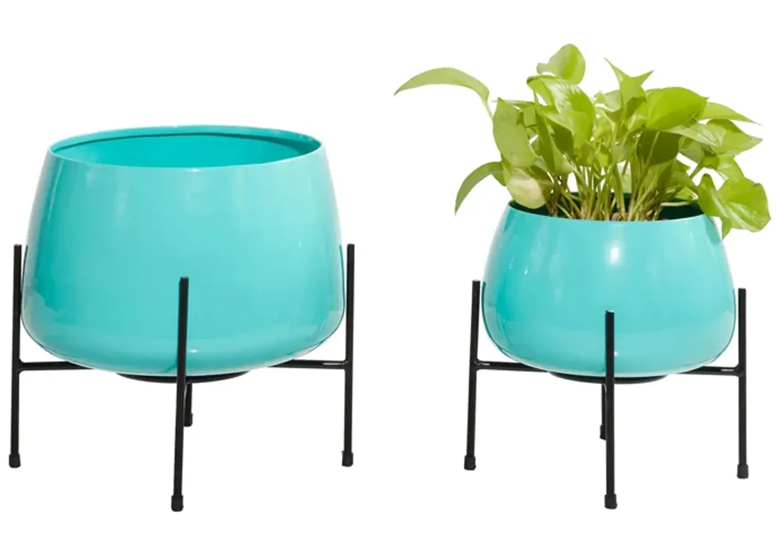 Ivy Collection Usagi Planter Set of 2 in Teal by UMA Enterprises