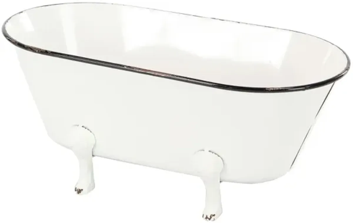 Ivy Collection White Metal Planter