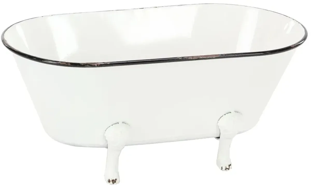 Ivy Collection White Metal Planter in White by UMA Enterprises