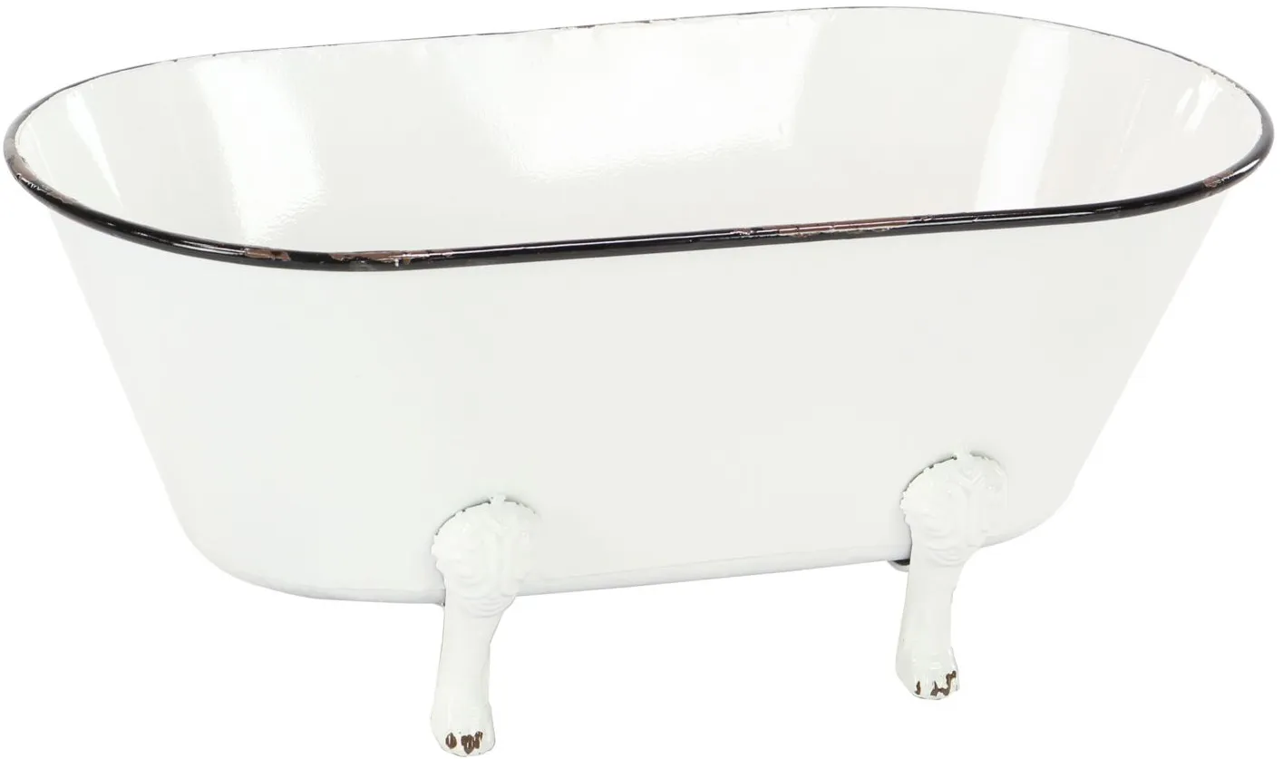 Ivy Collection White Metal Planter in White by UMA Enterprises