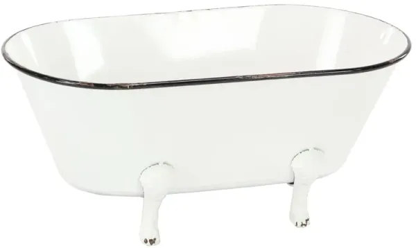 Ivy Collection White Metal Planter