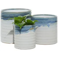 Ivy Collection Snoco Planter Set of 3 in White by UMA Enterprises