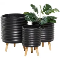 CosmoLiving Braunfels Planter Set of 3 in Black by UMA Enterprises
