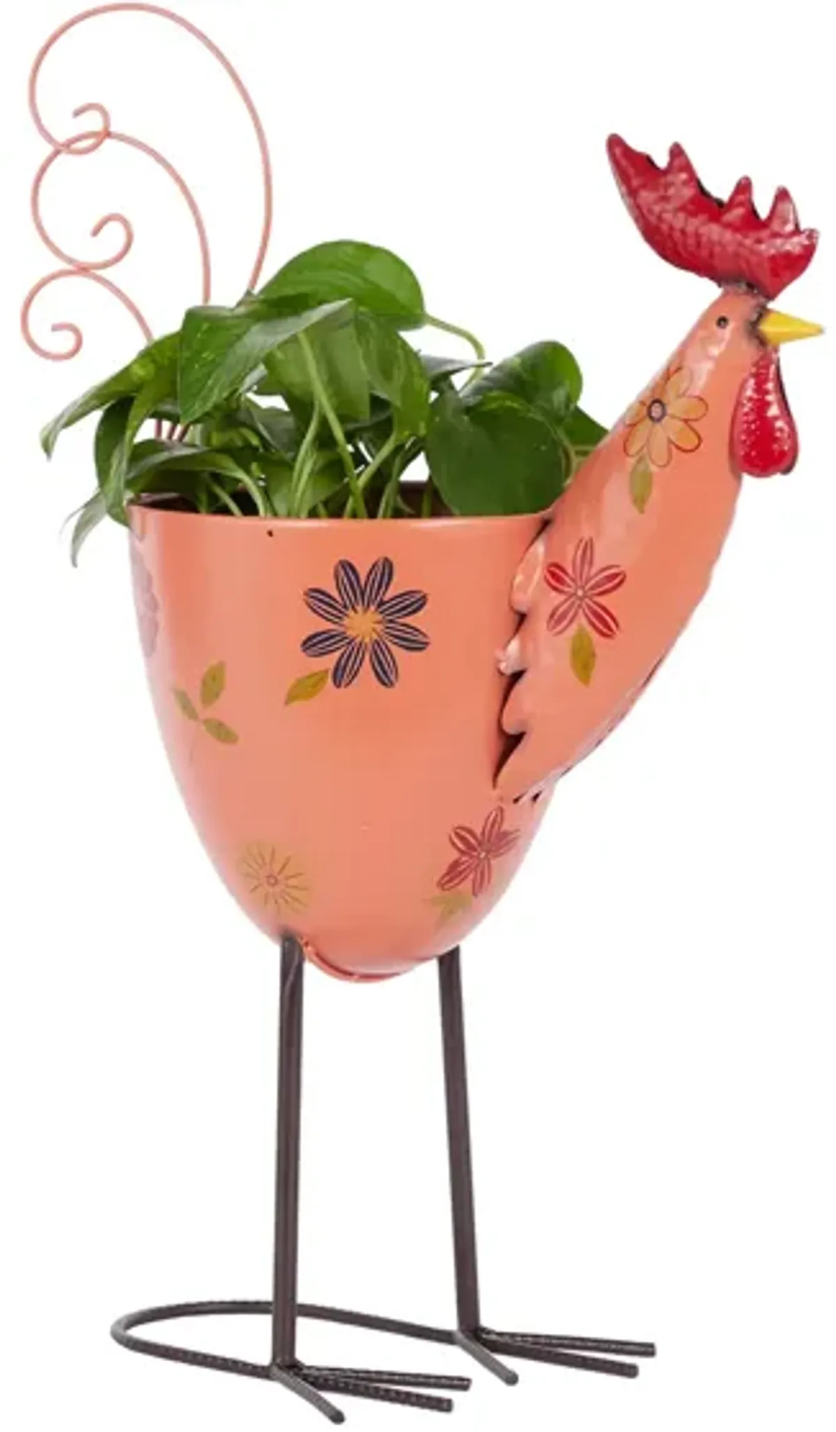 Ivy Collection Pink Metal Planter in Pink by UMA Enterprises