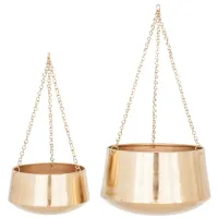 Ivy Collection Mamoru Planter Set of 2 in Gold by UMA Enterprises