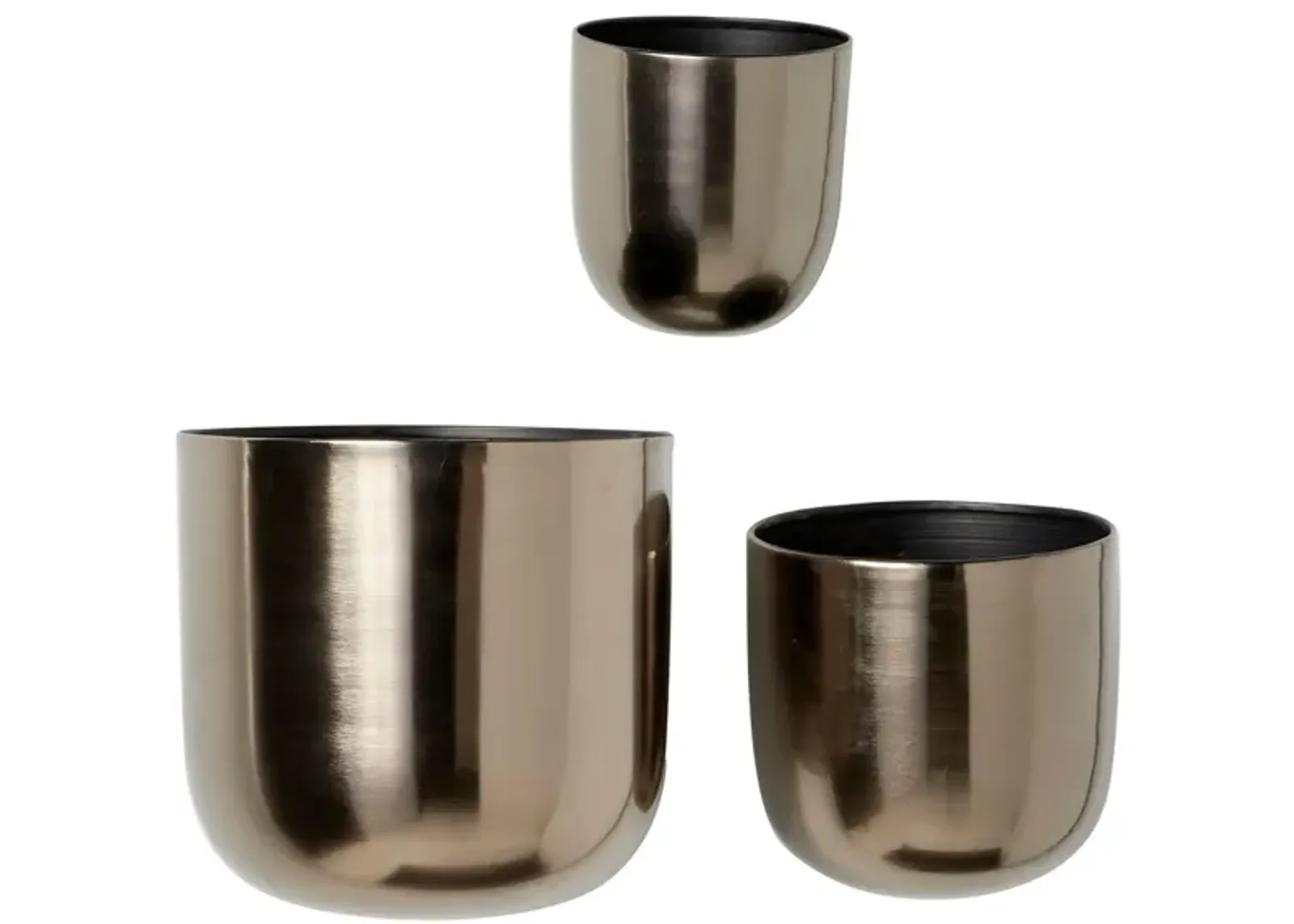 Ivy Collection Michiru Planter Set of 3 in Black by UMA Enterprises